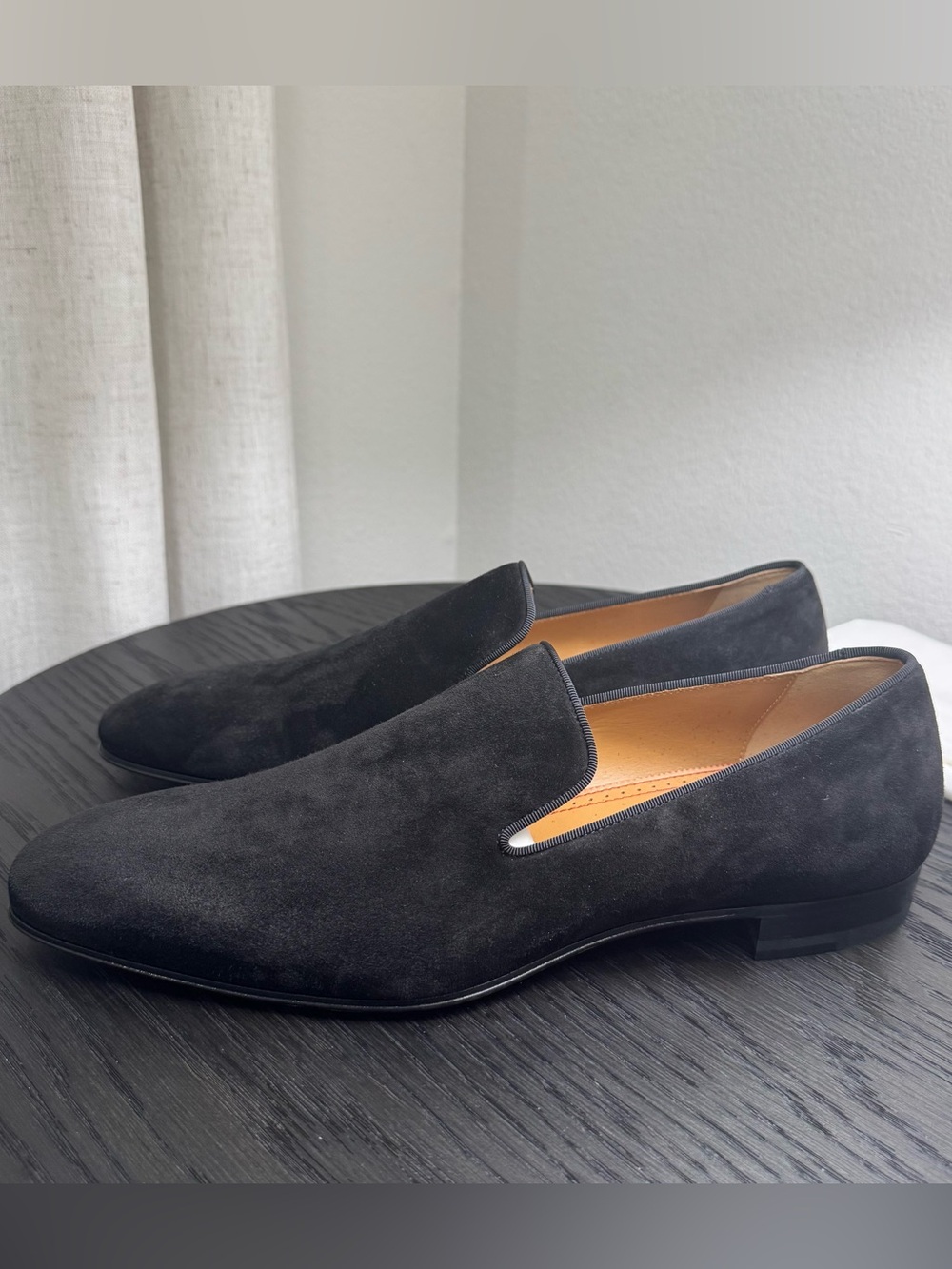 Christian Louboutin Dandelion Venetian Loafer Dress Shoe Suede Black 42